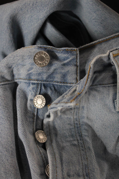 Agolde Women Wide Leg Blue Jeans Mid Rise Button Cotton Size 29