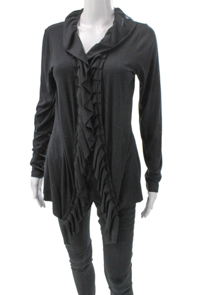 Gender Bias Womens Tunic Cowl Neck Long Sleeve Rayon Black Size M