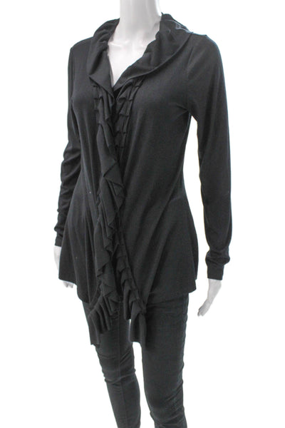Gender Bias Womens Tunic Cowl Neck Long Sleeve Rayon Black Size M