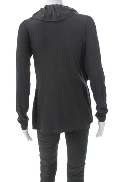 Gender Bias Womens Tunic Cowl Neck Long Sleeve Rayon Black Size M