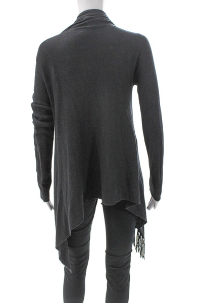 Generation Love Women Gray Collared Cotton Cardigan Long Sleeve Size M
