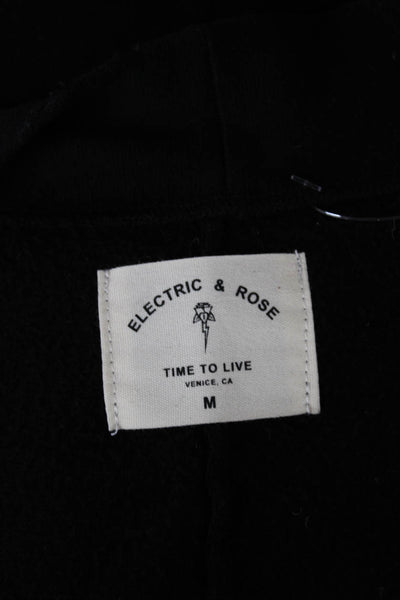 Electric & Rose Womens Black V Neck Button Cardigan Long Sleeve Size M