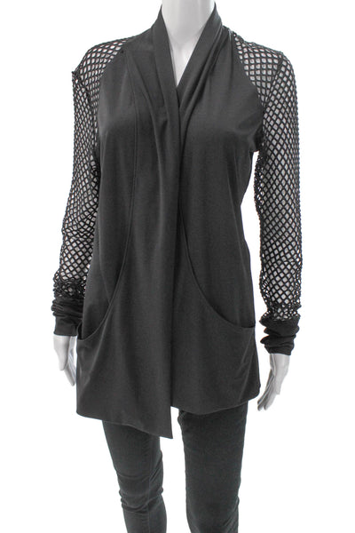 Anatomie Women Tunic Cardigan Cowl Neck Long Sleeve Gray Polyester Size L