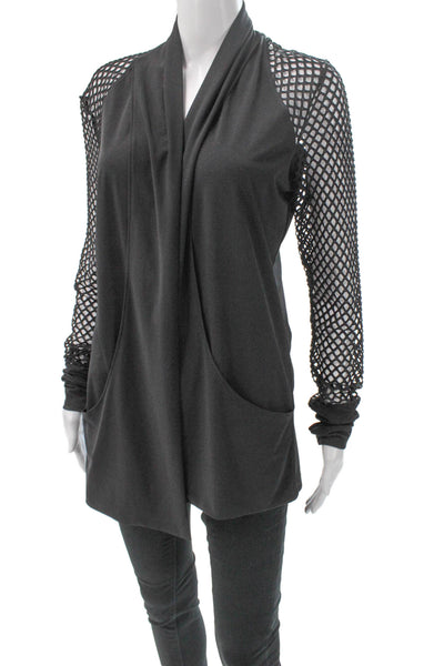 Anatomie Women Tunic Cardigan Cowl Neck Long Sleeve Gray Polyester Size L