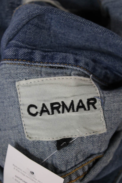 Carmar Womens Basic Denim Jacket Blue Button Long Sleeve Size S