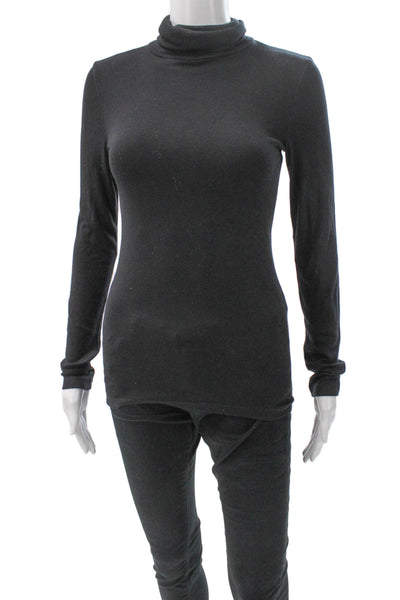 Splendid Women Gray Turtleneck Long Sleeve Basic T-Shirt Size XS