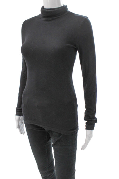Splendid Women Gray Turtleneck Long Sleeve Basic T-Shirt Size XS