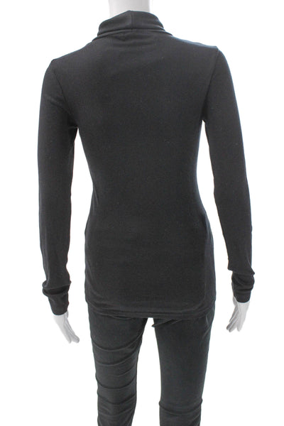 Splendid Women Gray Turtleneck Long Sleeve Basic T-Shirt Size XS