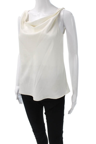 Nic + Zoe Women Basic Cowl Neck Sleeveless Blouse White Size XS
