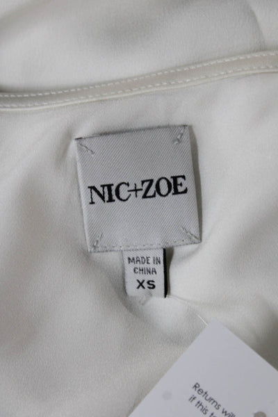 Nic + Zoe Women Basic Cowl Neck Sleeveless Blouse White Size XS