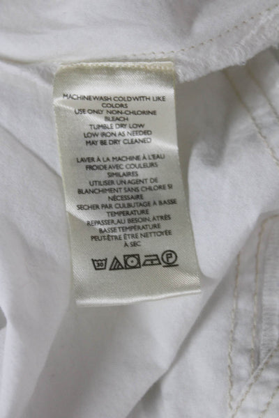 We The Free Unisex Button Down Collared Cotton Long Sleeve Top White Size S