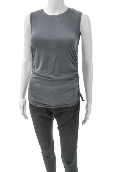 Alice + Olivia Women Basic Gray Sleeveless Crew Neck Tank Size M