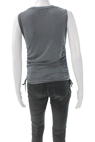 Alice + Olivia Women Basic Gray Sleeveless Crew Neck Tank Size M