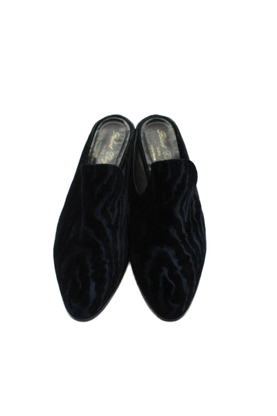 Robert Clergerie Womens Velvet Slide On Mules Navy Size 40 10