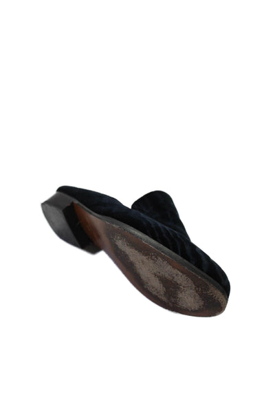 Robert Clergerie Womens Velvet Slide On Mules Navy Size 40 10