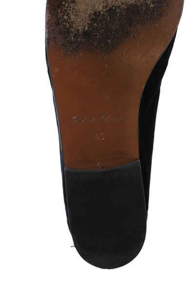 Robert Clergerie Womens Velvet Slide On Mules Navy Size 40 10