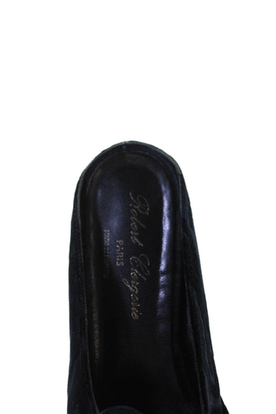 Robert Clergerie Womens Velvet Slide On Mules Navy Size 40 10