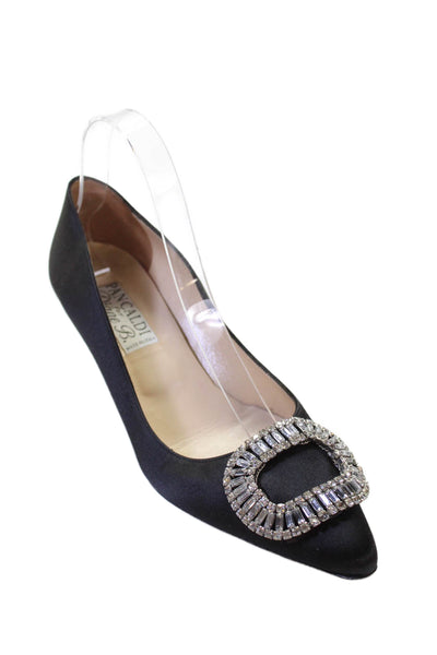Pancaldi Womens Embellished Pointed Toe Heels Black Size 39 9