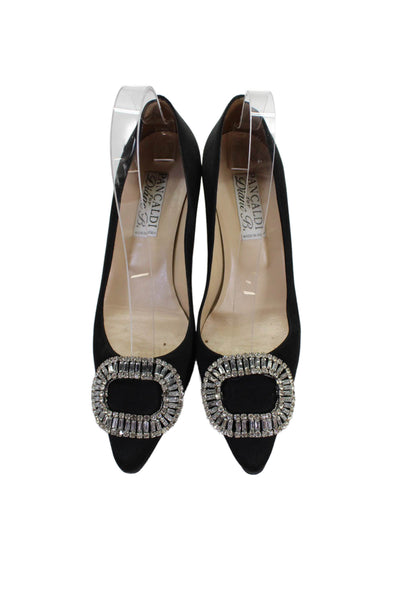 Pancaldi Womens Embellished Pointed Toe Heels Black Size 39 9