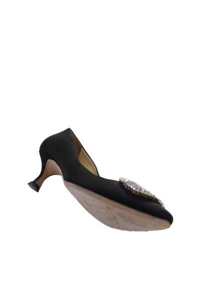 Pancaldi Womens Embellished Pointed Toe Heels Black Size 39 9