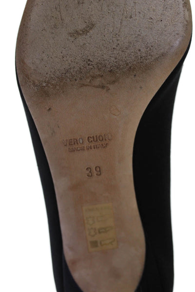 Pancaldi Womens Embellished Pointed Toe Heels Black Size 39 9