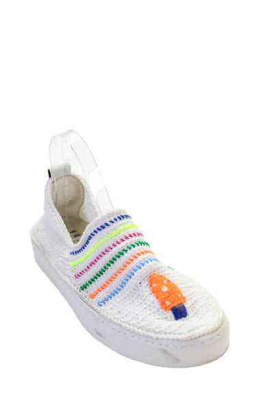 Amrose Womens Knit Slip On Low Top Sneakers White Size 39 9