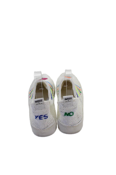Amrose Womens Knit Slip On Low Top Sneakers White Size 39 9