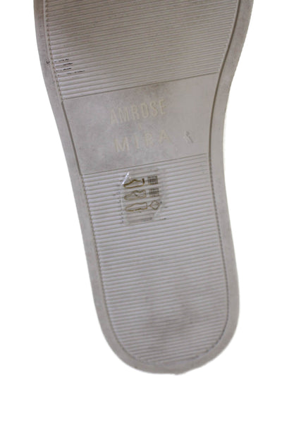 Amrose Womens Knit Slip On Low Top Sneakers White Size 39 9