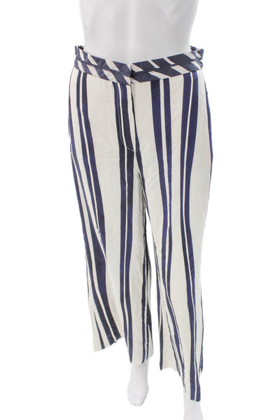 Zara Womens Dress Pants White Striped Viscose Inseam 29 Size XS