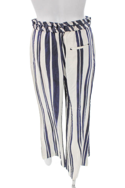 Zara Womens Dress Pants White Striped Viscose Inseam 29 Size XS