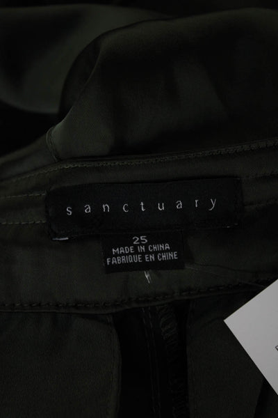 Sanctuary Unisex Cargo Pants Green Drawstring Polyester Fall Size 25