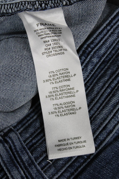Frame Womens Flared Jeans Blue Mid Rise Cotton Inseam 29 Size 27