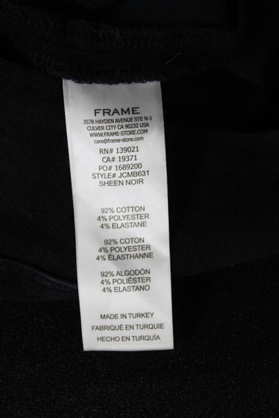 Frame Womens Black Mid Rise Pants 92% Cotton Size 1