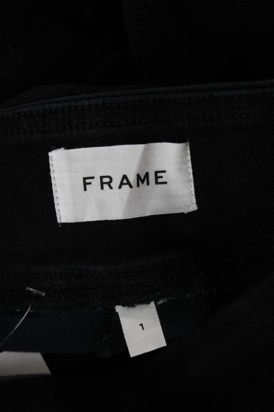 Frame Womens Black Mid Rise Pants 92% Cotton Size 1