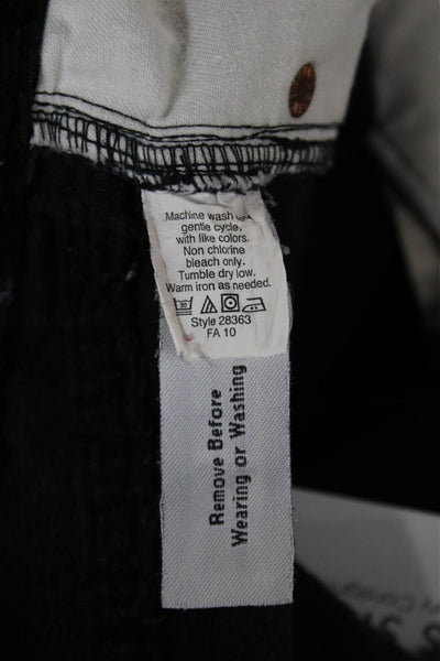 J Crew Mens Corduroy Pants Black Button Closure Size 31
