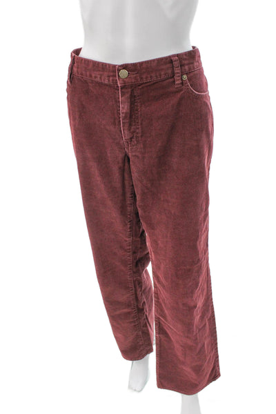 J Crew Women Red Cotton Pants Button Closure Inseam 32 Size 12