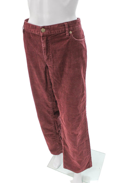 J Crew Women Red Cotton Pants Button Closure Inseam 32 Size 12