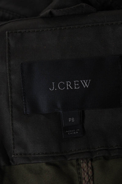 J Crew Women Military Jacket Green Cotton Button Long Sleeve Size PS