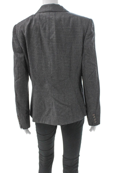 Lauren Ralph Lauren Women Basic Jacket Gray Plaid Wool Button Size 12