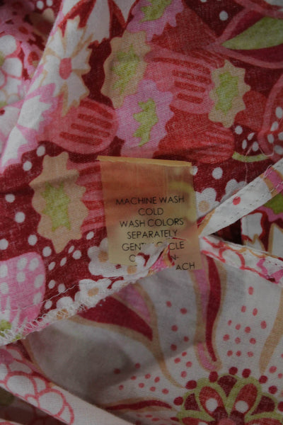 Robert Graham Womens Floral Cotton Collared Button Up 3/4 Sleeve Blouse Size S