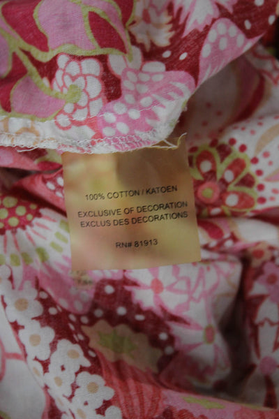 Robert Graham Womens Floral Cotton Collared Button Up 3/4 Sleeve Blouse Size S