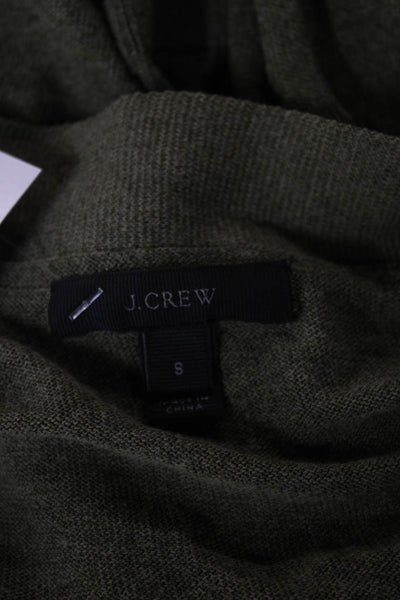 J Crew Womens Green V Neck Cardigan Long Sleeve Cotton Viscose Size S