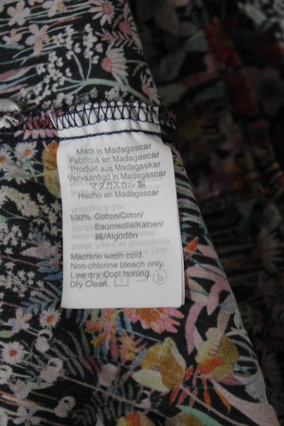 J Crew Womens Button Down Floral Cotton Collared Long Sleeve Multicolor Size 8