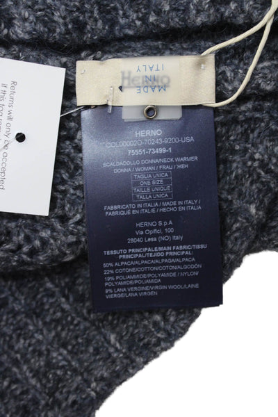 Herno Womens Alpaca Knitted Neck Scarf Blue Size One Size