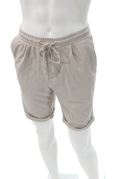 Zara Mens Sweat Shorts Beige Drawstring Size M