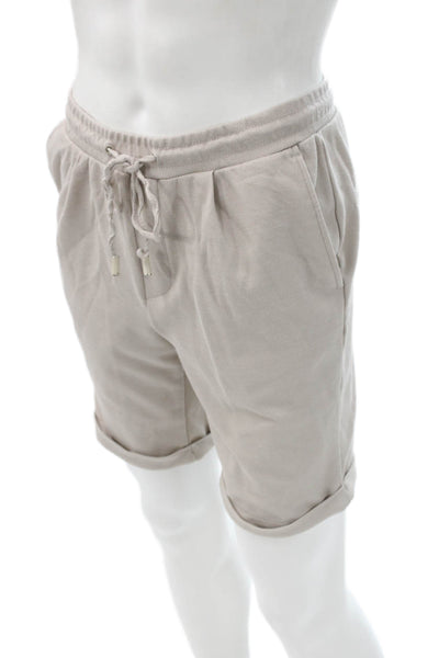 Zara Mens Sweat Shorts Beige Drawstring Size M