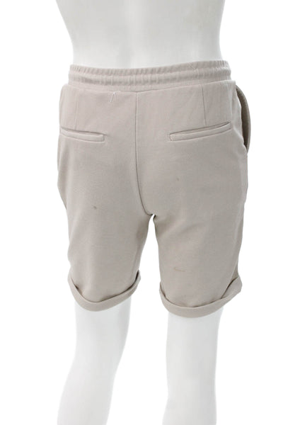 Zara Mens Sweat Shorts Beige Drawstring Size M