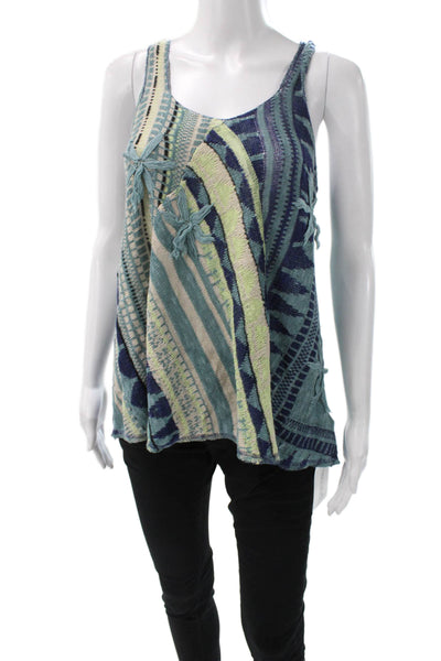 Free People Womens Multi Geometric Scoop Neck Sleeveless Tunic Petite Size S