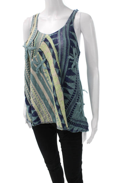 Free People Womens Multi Geometric Scoop Neck Sleeveless Tunic Petite Size S