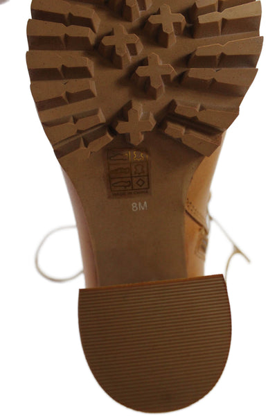 Jeffrey Campbell Womens Leather Lace Up Cut Out Ankle Boots Brown Size 8 Medium